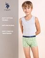 USPA Innerwear Boys Mid Rise Cotton Spandex Trunks - Pack Of 5