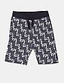 U.S. Polo Assn. Kids Boys Blue All Over Brand Print Knit Shorts