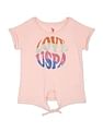 U.S. Polo Assn. Kids Girls Tie Up Cotton T-Shirt
