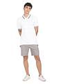 AD by Arvind Cotton Panelled Solid Polo Shirt