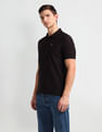 Arrow Sports Ribbed Collar Solid Polo Shirt