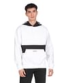 Calvin Klein Jeans Men White Colour Block Hooded Sweatshirt