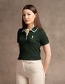 U.S. Polo Assn. Women Tipped Collar Textured Polo Shirt