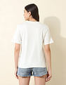 U.S. Polo Assn. Women Boxy Fit Brand Printed T-Shirt