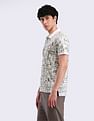 Flying Machine Abstract Print Cotton Polo Shirt
