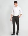 Arrow Tailored Regular Fit Solid Formal Trousers