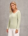 U.S. Polo Assn. Women Long Sleeve V-Neck Top