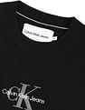 Calvin Klein Men Black Crew Neck Solid Long Sleeve Sweater