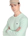 Arrow Sports Crew Neck Patterned Knit Sweater