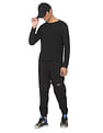 Calvin Klein Men Black Stacked Logo Tapered Fit Joggers