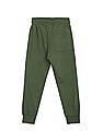 U.S. Polo Assn. Kids Boys Olive Mid Rise Solid Track Pants