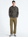 Flying Machine Camouflage Print Hooded Sweatshirt