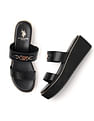 U.S. Polo Assn. Women Open Toe Elettra Wedge Sandals