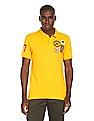 Aeropostale Men Yellow Cotton Pique Polo Shirt