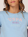 U.S. Polo Assn. Kids Girls Brand Embroidered Relaxed Fit T-Shirt