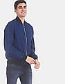 Calvin Klein Men Royal Blue Long Sleeve Zip Up Bomber Jacket