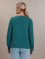 U.S. Polo Assn. Women Mock Button Placket Long Sleeve Top