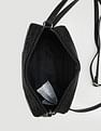 Tommy Hilfiger Printed Black Polyester Sling Bags