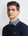 U.S. Polo Assn. Denim Co. Solid Denim Collar Polo Shirt