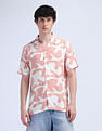 Flying Machine Abstract Print Viscose Shirt