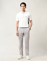 Arrow Sport Solid Mid Rise Slim Fit Trousers