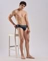 Calvin Klein Underwear Mid Rise Solid Navy Briefs