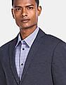 U.S. Polo Assn. Men Navy Single Breasted Patterened Casual Blazer