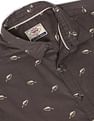Flying Machine Spread Collar Geometric Print Shirt