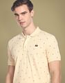 Flying Machine All Over Motif Print Cotton Polo Shirt