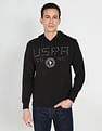 U.S. Polo Assn. Denim Co. Embossed Brand Print Hooded Sweatshirt