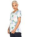 Tommy Hilfiger Women White Round Neck Botanical Print Top