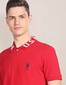 U.S. Polo Assn. Branded Collar Solid Polo Shirt
