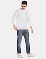 Calvin Klein Men White Round Neck Long Sleeve T-Shirt