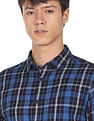 Flying Machine Spread Collar Tartan Check Twill Shirt