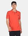 U.S. Polo Assn. Ribbed Collar Cotton Solid Pique Polo Shirt
