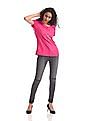 U.S. Polo Assn. Women Roll Up Sleeve Print T-Shirt