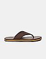Arrow Men Brown V-Strap Mott Leather Sandals