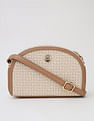 Tommy Hilfiger Logo Beige Pvc Sling Bag