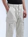Flying Machine Mid Rise Relaxed Fit Cargo Trousers