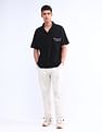 Flying Machine Typography Printed Relaxed Polo Shirt