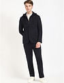 Tommy Hilfiger Solid Regular-Fit Viscose Single Breasted Blazer