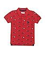 U.S. Polo Assn. Kids Ribbed Collar All Over Print Polo Shirt