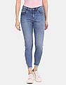 U.S. Polo Assn. Women Super Skinny Fit Stone Wash Frayed Hem Jeans