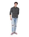 Flying Machine Patch Pocket Printed Shirt